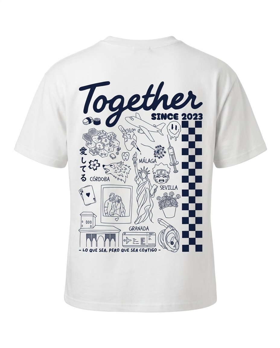 Camiseta personalizada para parejas · Nuestra historia - Imagen 2